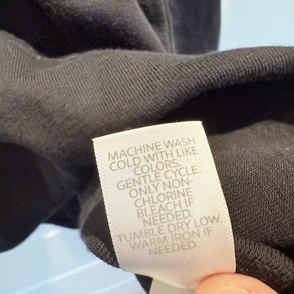 J Jill Women XLT 100% Pima Cotton Crew Neck Tee Long Sleeve Black Relaxed Basic - Picture 7 of 9